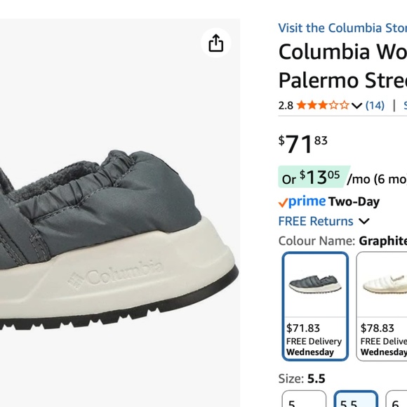 NIB Columbia womens Palermo Street Palermo Street SIZE 5 - Picture 6 of 6